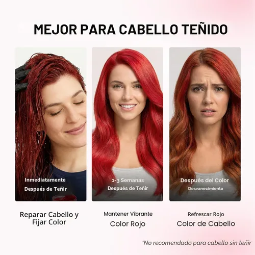 Miniatura 7 de Karseell Acondicionador Depositante de Color Mascarilla Capilar Roja Potenciador de Color, Hidrata y Realza los Tonos Rojos para Cabello Tratado