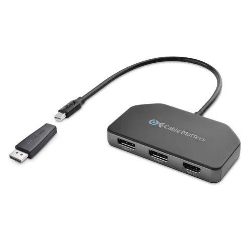 Cable Matters 101065, divisor Mini DisplayPort/DisplayPort (2 DP + 1 HDMI), DP MST Hub con 2 puertos de pantalla y 1 HDMI para Windows, no