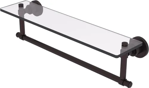 Miniatura 9 de Allied Brass WS-1TB/16-SN Estante de vidrio con toallero, 16 pulgadas x 5 pulgadas Níquel Satinado