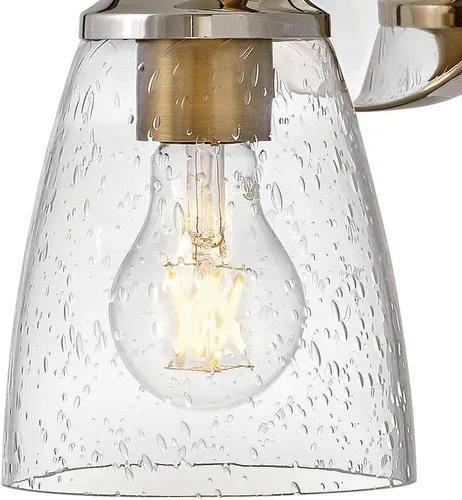 Miniatura 9 de Hinkley Easton 51270PN - Accesorio de tocador de baño de una sola luz, industrial moderno, pantalla de vidrio transparente, se monta hacia arriba