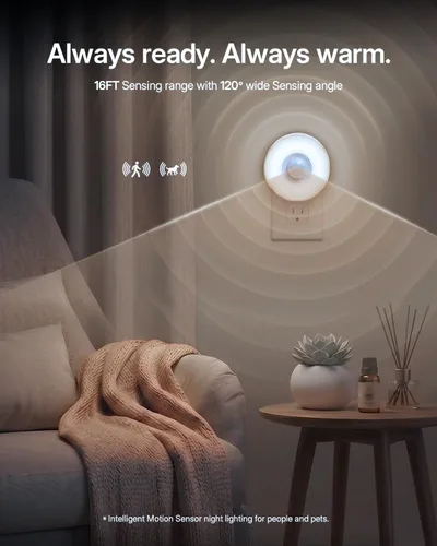 Miniatura 2 de YELKO Luz nocturna con sensor de movimiento, luz nocturna LED antideslumbrante de 6000 K blanca fría, ultra brillante, acogedora, suave,