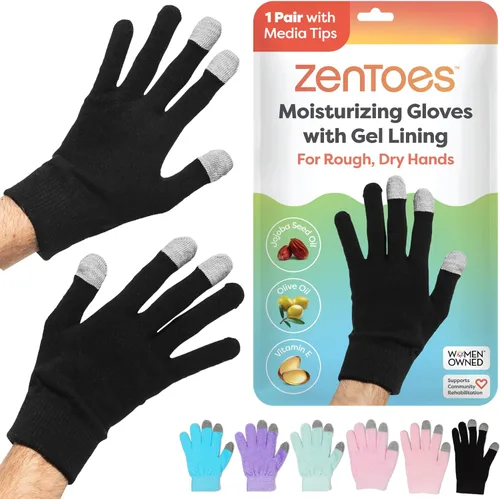 Miniatura 15 de ZenToes Guantes Hidratantes para Manos Secas, Gel Infundido con Aceite de Semilla de Jojoba, Aceite de Oliva y Vitamina E, Hidratante Nocturno