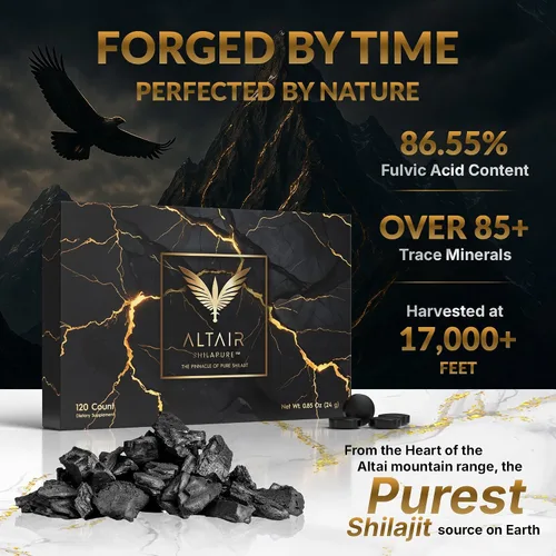 Miniatura 4 de Altair Shilapure - Tabletas de Shilajit 100% puras 24,000 mg Más eficaz que la resina y las cápsulas Más de 85 minerales traza de 17,000 pies
