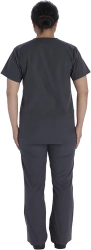 Miniatura 3 de Vital Threads Conjunto de uniformes médicos para hombres y mujeres con cuello en V y pantalón con cordón VT501C