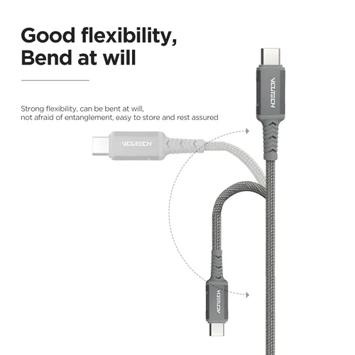 Miniatura 6 de VCUTECH Cable USB C tipo C a USB C de 1.1 pies/13.8 in para DJI Mini 3 Pro/Mini 2/Air 2/Air 2S/Mavic Air 2 Control remoto Zhiyun Gimbal Cable
