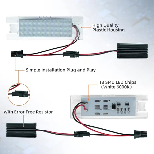 Miniatura 4 de Luces LED de matrícula para Chevy Camaro 2014-2023, Malibu 2013-2015, Volt 2011-2023