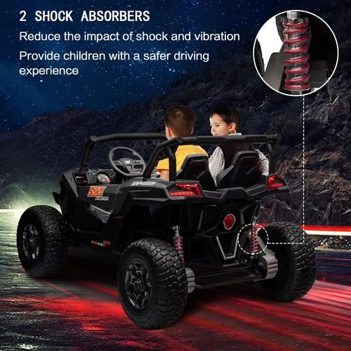 Miniatura 3 de MOLACHI juguetes de paseo de 24 V para niños grandes, UTV eléctrico para niños de 4 ruedas con ruedas EVA, vehículos de control remoto para niños