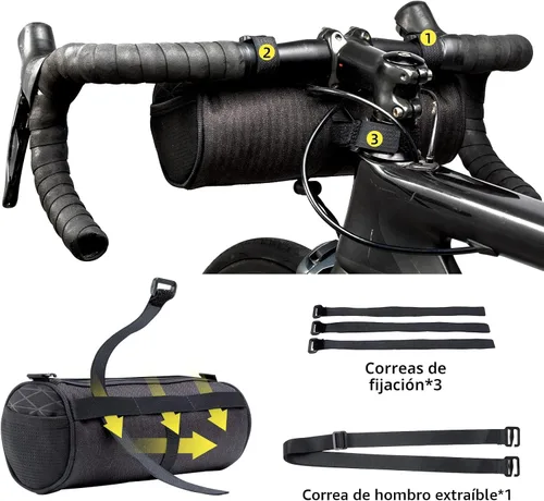Miniatura 3 de ROCKBROS - Bolsa para manillar de bicicleta pequeña, bolsa de barra de bicicleta práctica, bolsas delanteras de bicicleta, bolsa de almacenamiento