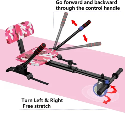 Miniatura 4 de LIEAGLE Hoverboard - Patineta autoequilibrante de 16.5 cm, 6.5 pulgadas, con ruedas Bluetooth, luces LED, para niños y adultos B02-Camo Rosa con kart