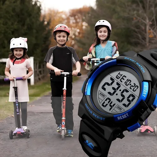 Miniatura 7 de MJSCPHBJK Reloj para niños, reloj para niños de 3 a 15 años, reloj digital deportivo al aire libre, multifuncional, cronógrafo LED 50 M, calendario