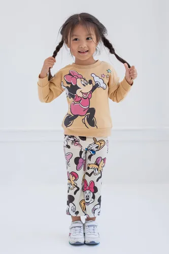 Miniatura 4 de Disney Minnie Mouse - Conjunto de sudadera de forro polar y leggings acampanados, tallas para bebés y niños grandes (18 meses - 10-12)