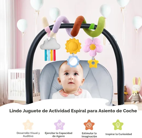 Miniatura 5 de Stuffed Juguetes en espiral para asiento de automóvil para bebé, los mejores regalos para recién nacidos, artículos esenciales suaves para bebés