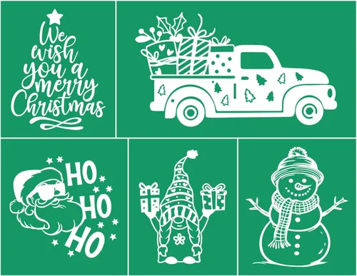 Miniatura 22 de JAJADO JAAJDO - Plantillas de pantalla de seda para árbol de Navidad, adornos de campanas de Navidad, plantillas de serigrafía para decoraciones
