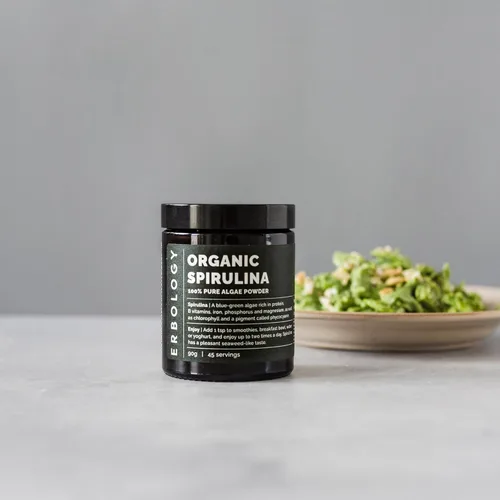Miniatura 5 de Erbology Polvo de espirulina orgánica de 3.2 onzas, 45 porciones, de origen sostenible en Portugal, apoyo de energía e inmunidad, rico en clorofila