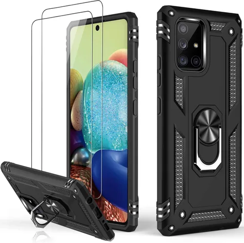 Miniatura 45 de LUMARKE Funda para Galaxy A51 4G con protector de pantalla, supera los 16 pies, probada en caídas, de grado militar, con soporte de anillo Rojo