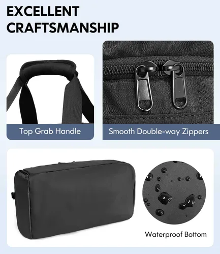 Miniatura 4 de Bolsas de gimnasio para hombres y mujeres, plegable, bolsa de lona deportiva, bolsa de entrenamiento, bolsas de viaje, Negro -, Bolsa de gimnasio