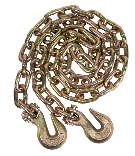 Miniatura 2 de Mytee Products Cadena Aglutinante de 3/8 Pulgadas x 16 Pies Grado 70 con Ganchos de Agarre Clevis – Cadena de Remolque de Transporte G70 – Límite
