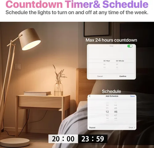 Miniatura 7 de ORALUCE Bombilla inteligente compatible con Alexa y Google Home, bombilla LED A19 E26 equivalente a 60 W, WiFi de 2.4 GHz y Bluetooth que cambia