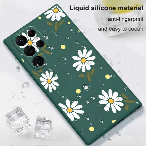 Miniatura 6 de LEECG Funda para Samsung Galaxy S22 Ultra, Diseños de Flores de Moda Silicona Suave Protección contra Caídas Resistente a Huellas Dactilares