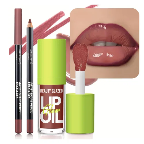 Miniatura 7 de Juego de 2 unidades de brillo de labios y delineador de labios, efecto enriquecedor de labios para labios con volumen, labios de aspecto más