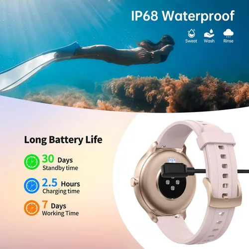 Miniatura 8 de Reloj inteligente para hombres y mujeres (respuesta/hacer llamadas), reloj inteligente con voz AI integrada, rastreador de fitness HD de 1.27