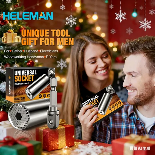 Miniatura 8 de Rellenos de calcetín para hombres Regalos de Navidad Herramientas universales súper universales para hombres: juego de llaves con adaptador
