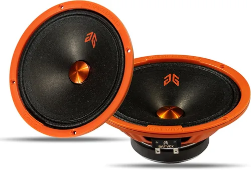 Miniatura 20 de MX80P1 Altavoz de Rango Medio de 8 Pulgadas 480 Vatios 4 Ohmios Tapa Antipolvo Naranja, Altavoces de Audio de Calidad Premium para Puerta