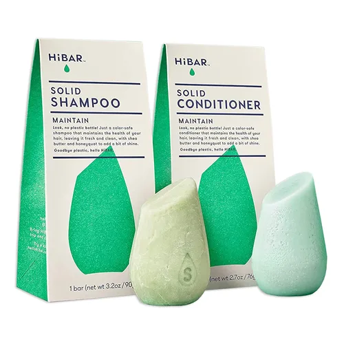 HiBAR - Set de champú y acondicionador de mantenimiento - Para un cabello bien equilibrado - Limpia y nutre - Miel, manteca de karité, aceite de