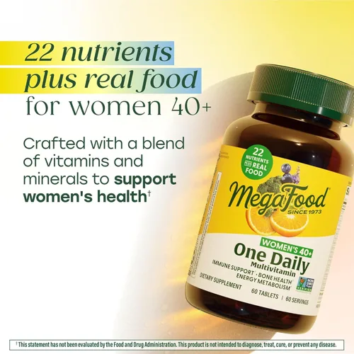 Miniatura 5 de MegaFood Multivitamínico para mujeres 40+ One Daily - Multivitamínico para mujer con B12 metilado, folato de metilo, vitamina D3, C y zinc
