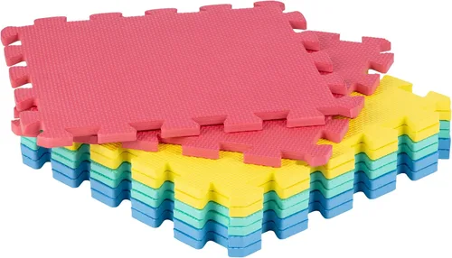 Miniatura 5 de Stalwart Azulejos de colchón de espuma, relleno de espuma de eva entrelazado por pisos blandos para hacer ejercicio, yoga, acampar, niños, bebés