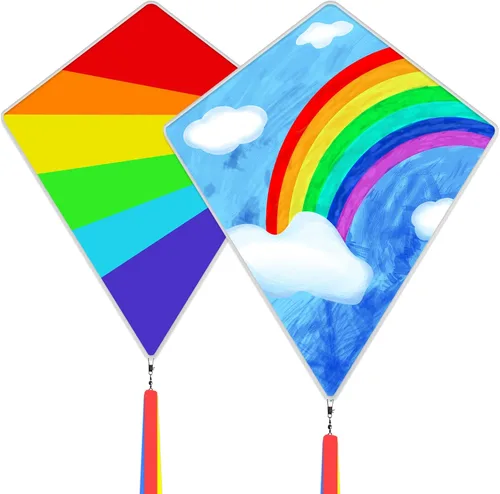 Diamond Kites for Kids Adults Easy to Fly, Beginner Kite for Toddlers Ages 3-5, Kids Kite Pack for Boys and Girls,Beach Kites for Outdoor Activities