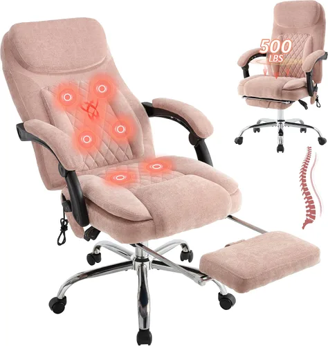 Miniatura 14 de Silla de oficina de masaje de 500 libras, sillas de oficina ejecutiva de 6 puntos de vibración y calor, silla de escritorio cómoda reclinable
