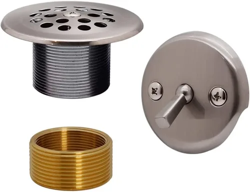 Miniatura 11 de Westbrass R92K-62 - Cubierta de drenaje de rejilla de rosca fina de 1-3/8 pulgadas con placa frontal de palanca de viaje y buje adaptador de Mate