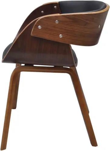 Miniatura 5 de Black & Brown Plywood Dining Chair, Ergonomic Cotton Polyurethane Seating, Modern Kitchen & Dining Room Furniture