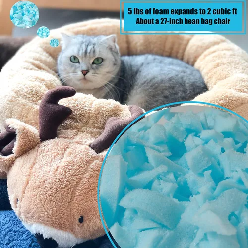 Miniatura 5 de BOXIN Relleno de bolsa de frijol de 10 libras, relleno de espuma viscoelástica triturada para relleno de puf, almohada de cama de perro, sillas