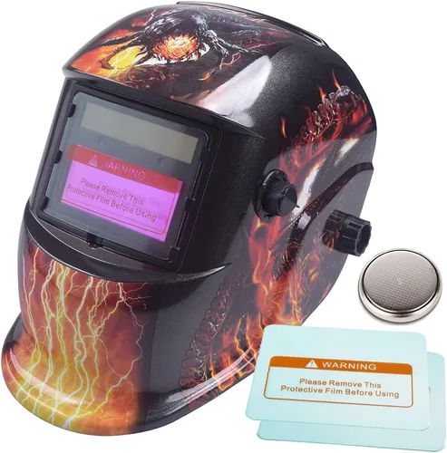 Miniatura 14 de iMeshbean Casco de soldadura de oscurecimiento automático Máscara de capucha accionada solar con lente adicional ANSI aprobado por el ANSI, diseño