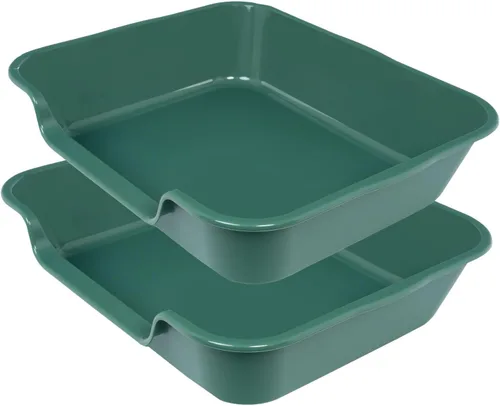 Miniatura 29 de 1 paquete de caja de arena extra grande para gatos (material ABS), corral de arena para gatos mayores de entrada baja para gatos geriátricos