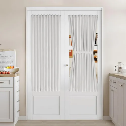 Miniatura 141 de Vatge - Cortinas autoadhesivas para puerta francesa, tratamiento de ventana con filtro de luz sin varillas ni perforaciones para puertas de cristal