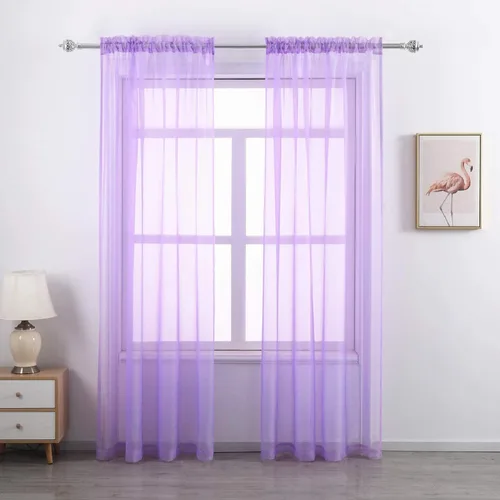 Miniatura 10 de GYROHOME Cortina de gasa transparente con bolsillo para barra, filtro de luz solar, protege la privacidad de poliéster transparente para sala