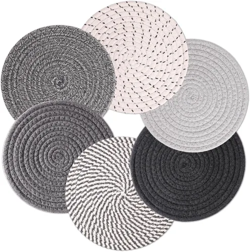 Miniatura 8 de Billbotk Salvamanteles de 8" para ollas y sartenes calientes, 6 almohadillas resistentes al calor, soportes para ollas para cocina, alfombrillas
