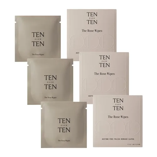 Miniatura 4 de tenoverten - The Rose Wipes - Paños quitaesmalte de uñas sin acetona Cuidado de uñas limpio, natural y no tóxico (1 caja, 6 toallitas)