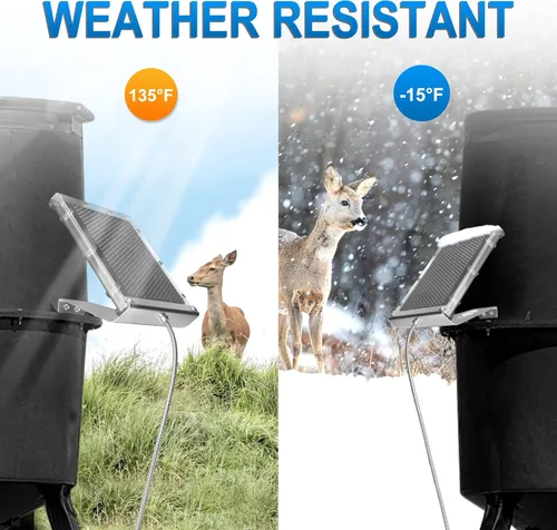 Miniatura 5 de POWOXI Panel solar para alimentador de ciervos 6V 1.5W cargador de batería solar impermeable con soporte de montaje clip cocodrilo alimentadores