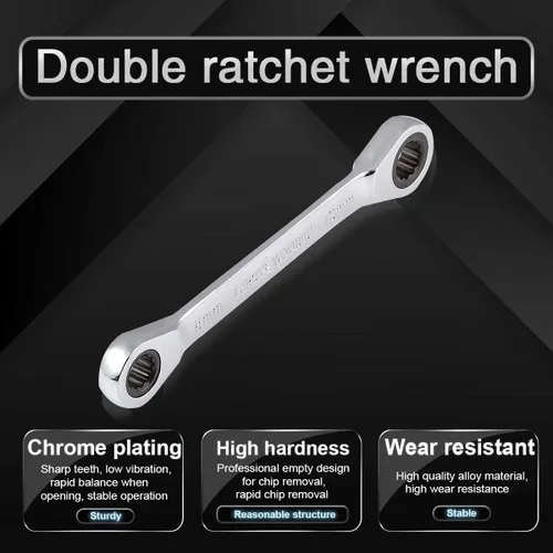 Miniatura 6 de KATUR 1 llave métrica de doble caja, llave de extremo de caja de doble anillo de cromo vanadio, herramientas manuales de reparación de automóviles