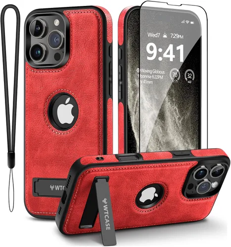 Miniatura 9 de WTCASE Funda magnética de piel para iPhone 14 Pro Max, soporte invisible integrado [compatible con Magsafe] protector delgado compatible con iPhone
