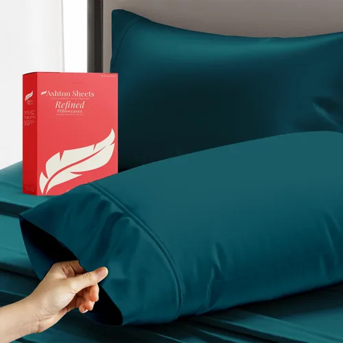 Miniatura 30 de Juego de sábanas 100% algodón egipcio para cama individual, sábanas de lujo de la serie 600 refinadas para cama de tamaño individual