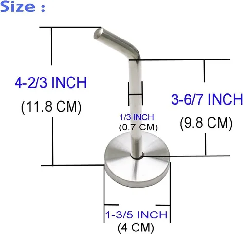 Miniatura 5 de Gancho largo de acero inoxidable cepillado para colgar abrigos, gancho de montaje en pared, apto para cocina, dormitorio, sala de estar, baño