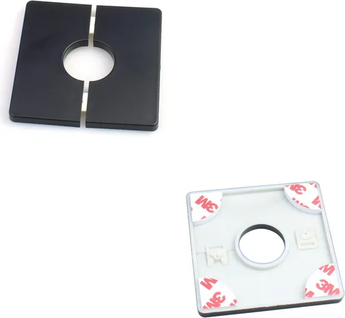 Miniatura 3 de FDXGYH 2 piezas de brida dividida de pared ABS de 1.0 pulgadas cinta autoadhesiva cuadrada cubierta de placa de escudo para grifos de agua