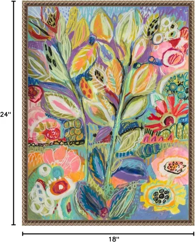 Miniatura 7 de Amanti Art Lienzo enmarcado para pared, 24 x 18 pulgadas, jardín de fantasía II, por Karen Fields, lienzo enmarcado para pared, arte abstracto