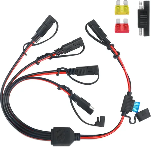 Miniatura 13 de Cable divisor SAE Y de 10 AWG, cable de extensión PAEKQ SAE 1 a 2 con fusible de protección 15A 20A 30A y conector de polaridad SAE inversa de 2