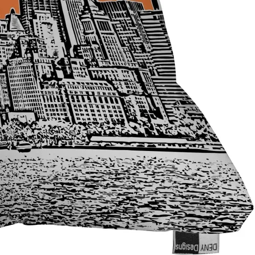 Miniatura 2 de Negar diseños Pájaro Ave Nueva York Naranja Throw Pillow
